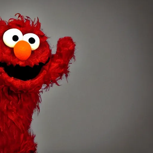 Prompt: a creepy photo of a demonic evil elmo