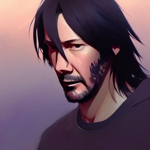 Prompt: keanu reeves brown skin trending on pixiv fanbox, painted by greg rutkowski makoto shinkai takashi takeuchi studio ghibli, akihiko yoshida