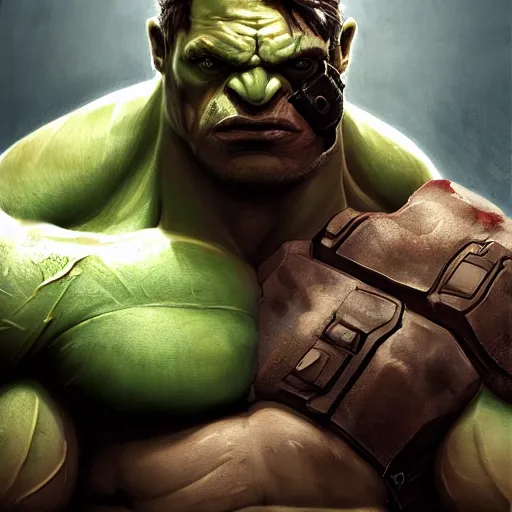Prompt: bane as the hulk, au naturel, hyper detailed, digital art, trending in artstation, cinematic lighting, studio quality, smooth render, unreal engine 5 rendered, octane rendered, art style by klimt and nixeu and ian sprigger and wlop and krenz cushart