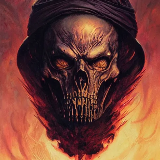 Prompt: head and shoulders portrait of a death slaad, d & d, fantasy, greg rutkowski, frank frazetta, alexandre chaudret, boris vallejo, michael whelan, miro petrov, hr giger, magali villeneuve, donato giancola