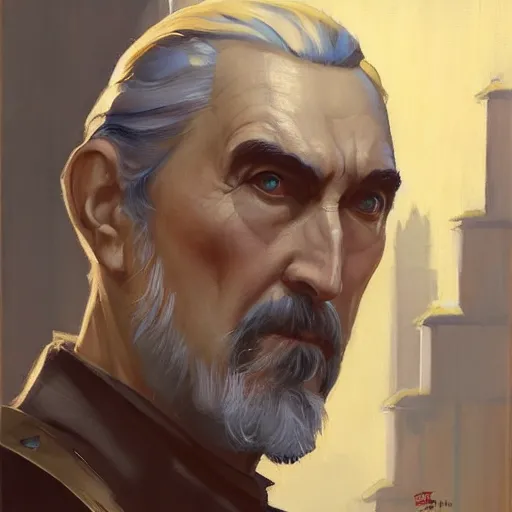 Image similar to greg manchess portrait painting of armored count dooku as overwatch character, medium shot, asymmetrical, profile picture, organic painting, sunny day, matte painting, bold shapes, hard edges, street art, trending on artstation, by huang guangjian and gil elvgren and sachin teng