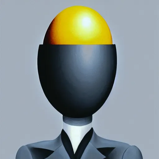 Prompt: a surreal painting of a fried egg in the style of rene magritte,