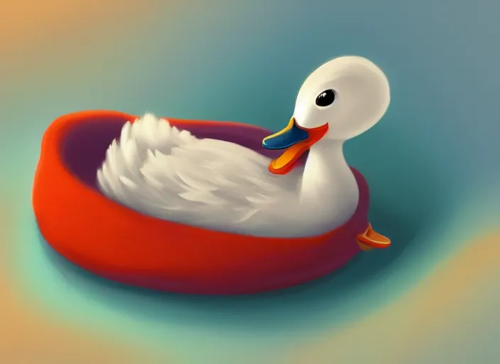 Image similar to cute duck tucked in bed and going to sleep, by disney pixar, digital painting, trending on artstation, award winning art, stylized painting