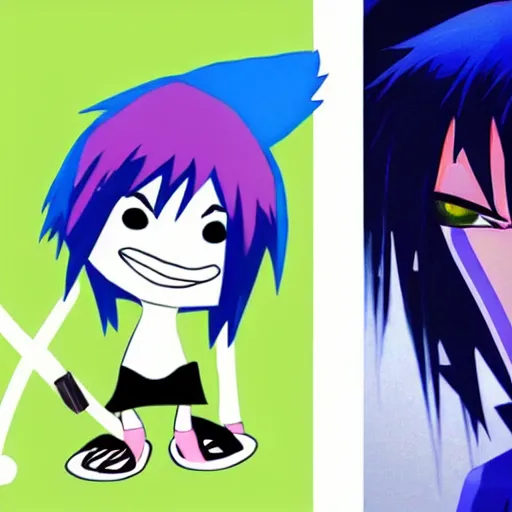 Prompt: 2 d from gorillaz