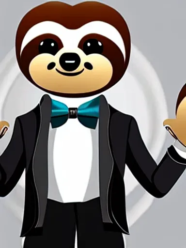 Image similar to anthropomorphic sloth in men's formalwear