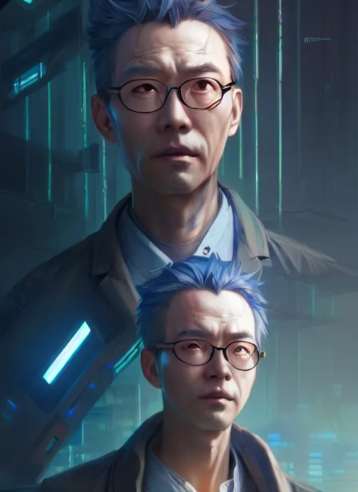 Image similar to character concept art of a cyberpunk doctor, key visual, realistic shaded perfect face, fine details, dystopian environment and background, by stanley artgerm lau, wlop, rossdraws, james jean, andrei riabovitchev, marc simonetti, and sakimichan, trending on artstation