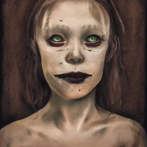 Image similar to portrait of a creepy girl