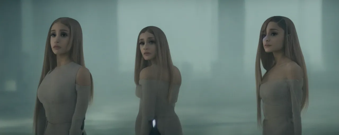 Prompt: a still of ariana grande in blade runner 2 0 4 9 ( 2 0 1 7 )