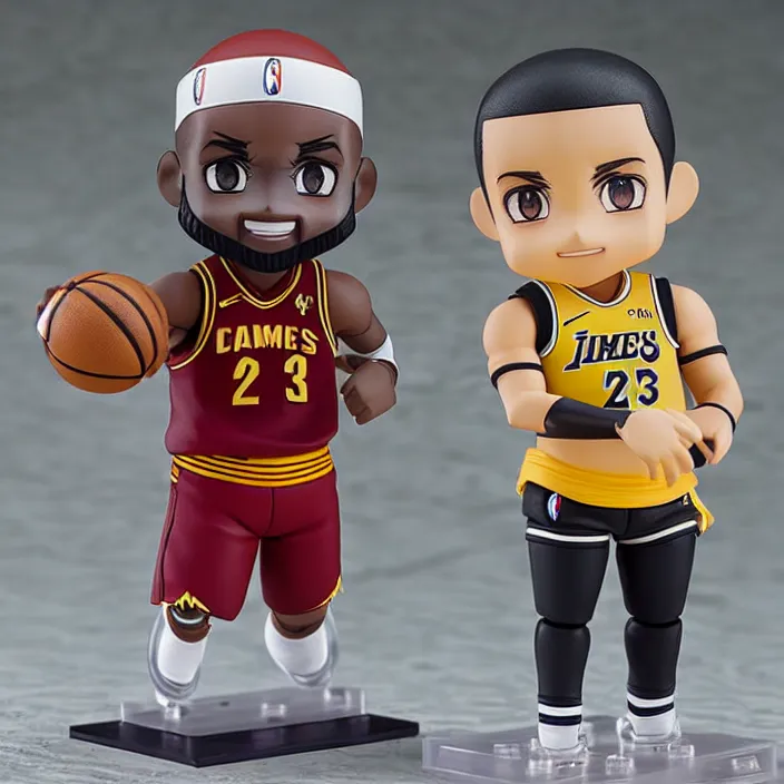 Image similar to an anime nendoroid of lebron james, figurine, detailed product photo