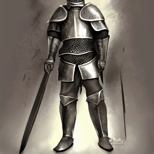 Prompt: A young male knight in sturdy armor + concept art + detailed full character portrait