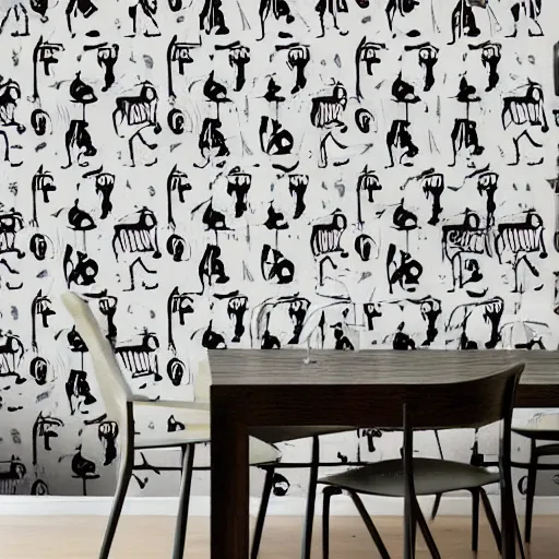 Image similar to modern kitchen wallpaper pig design. pigs on the wall expensive