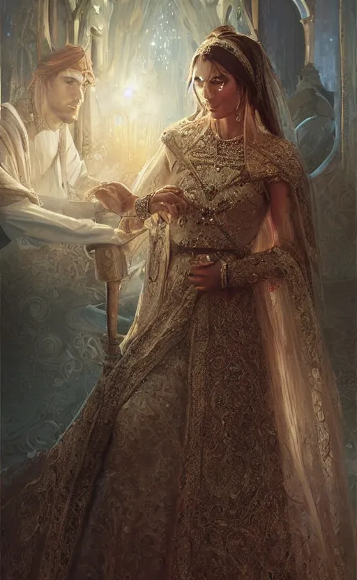 Prompt: Morgan fox arabian princess wedding day, digital art,ultra realistic,ultra detailed, ultra wide Lens, art by greg rutkowski