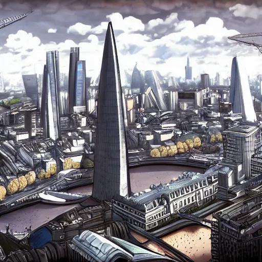 Image similar to london skyline, artstation, deviantart, highly detailed,, kanji, visual novel, calming