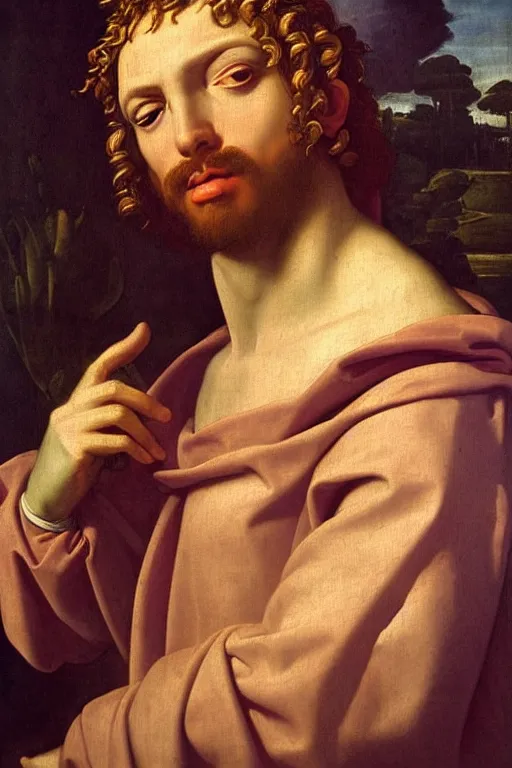 Prompt: renaissance painting of evil men, portrait, face closeup, emotions closeup, dressed in roman clothes, the beautiful garden with lavender bush everywhere, ultra detailed, art by guido reni style, vincenzo catena style