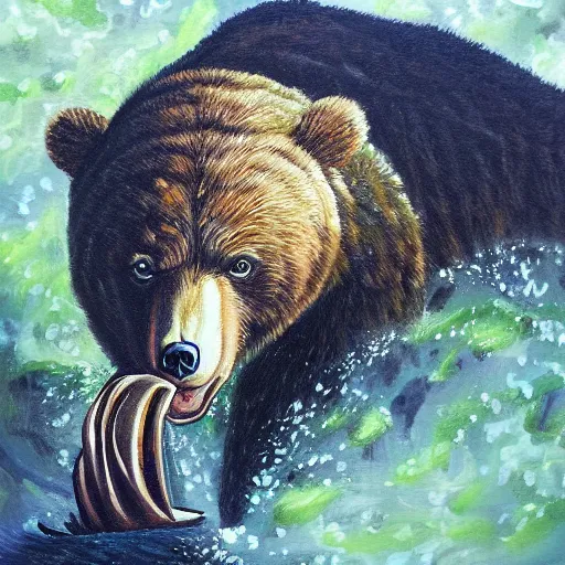 Prompt: Bear'thulu painting