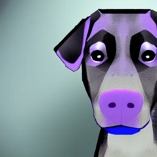 Prompt: Garry's mod purple and black missing texture pattern over a dog's face