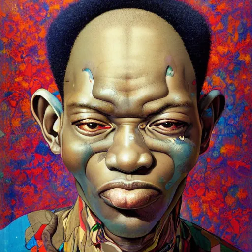 Image similar to 6 0 year old male citizen portrait soft light painted by james jean and katsuhiro otomo and erik jones, inspired by mozambican anime, smooth face feature, intricate oil painting, high detail illustration, sharp high detail, manga and anime 1 9 9 9