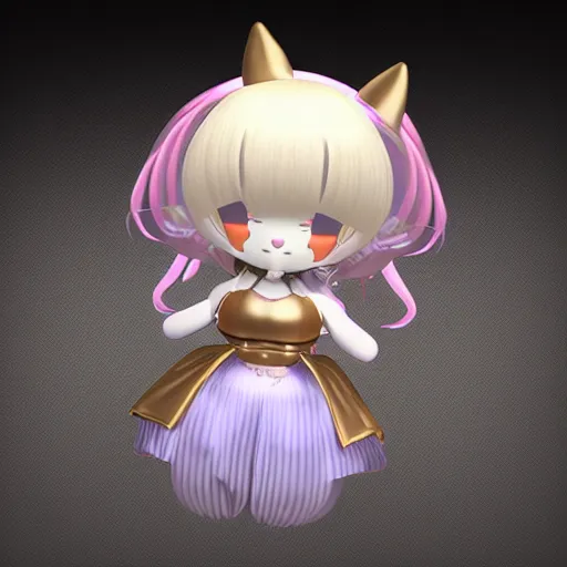 Prompt: cute fumo plush of a metallic reflective girl, global illumination reflectance probe, ssao, chibi anime, magical girl, witch, vray