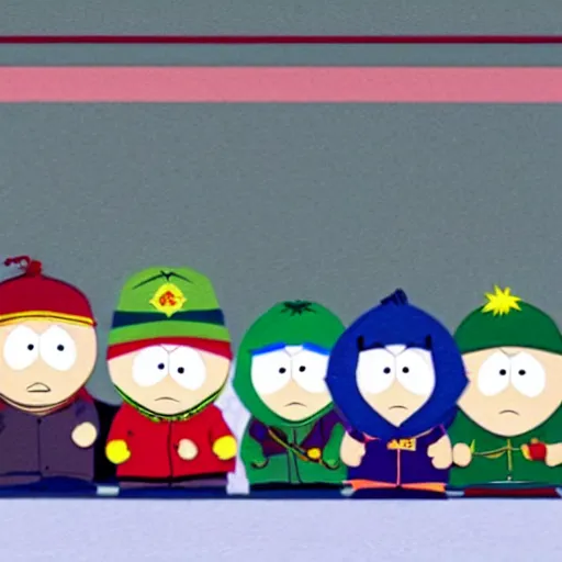 Image similar to South Park live action movie, 35 mm, panavision, still from the movie