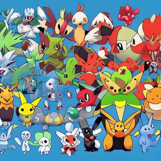 Image similar to all the pokemons together.