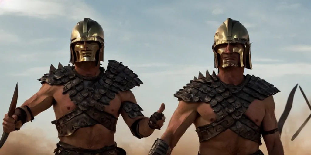 Image similar to film still of joe biden as a spartan warrior in the movie 3 0 0, 8 k