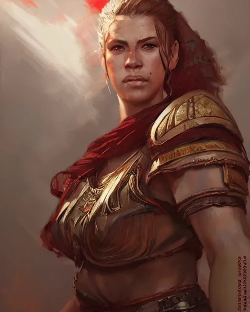 Prompt: the elder scrolls vi, charismatic rugged female redguard warrior portrait, illustration, rim light, top light, perfectly shaded, soft painting, art by krenz cushart and wenjun lin