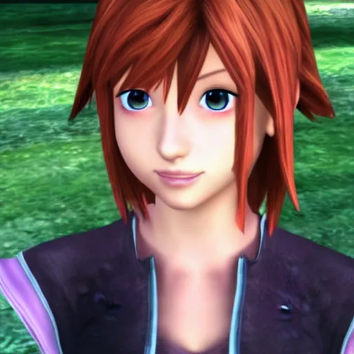 Prompt: Kairi from Kingdom Hearts,CG,cutscene,graphics,high quality