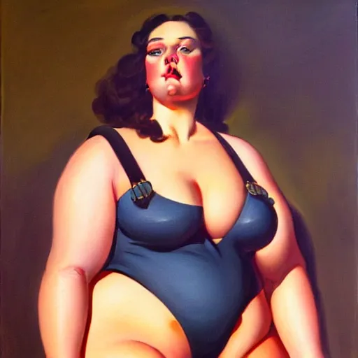 Prompt: upper body portrait of A plus-size model, bbw, sling bikini, wings, oil on canvas, realism, ((Lovecraftian)) by J. C. Leyendecker and boris vallejo, artstation, concept character art