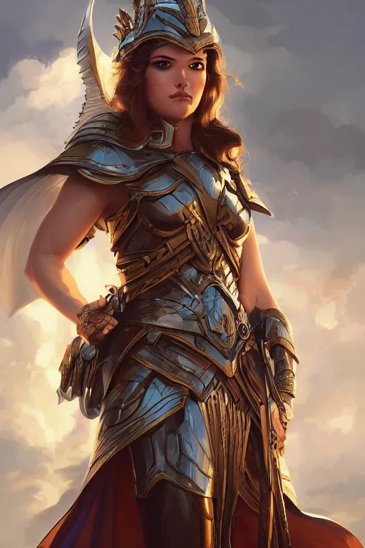 Image similar to amazon valkyrie athena, d & d, fantasy, portrait, highly detailed, headshot, digital painting, trending on artstation, concept art, sharp focus, illustration, art by artgerm and greg rutkowski and magali villeneuve