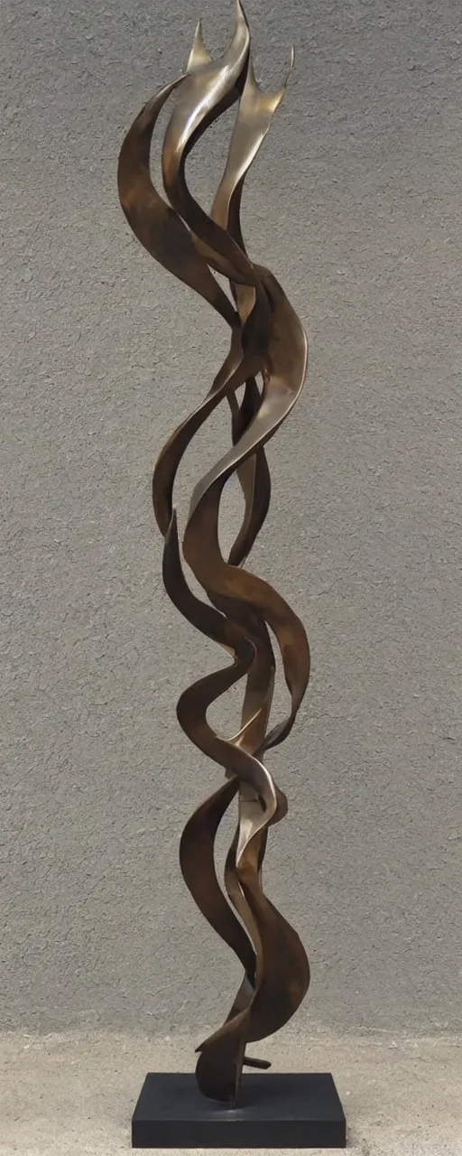 Image similar to six foot tall abstract bronze sculpture of a flame