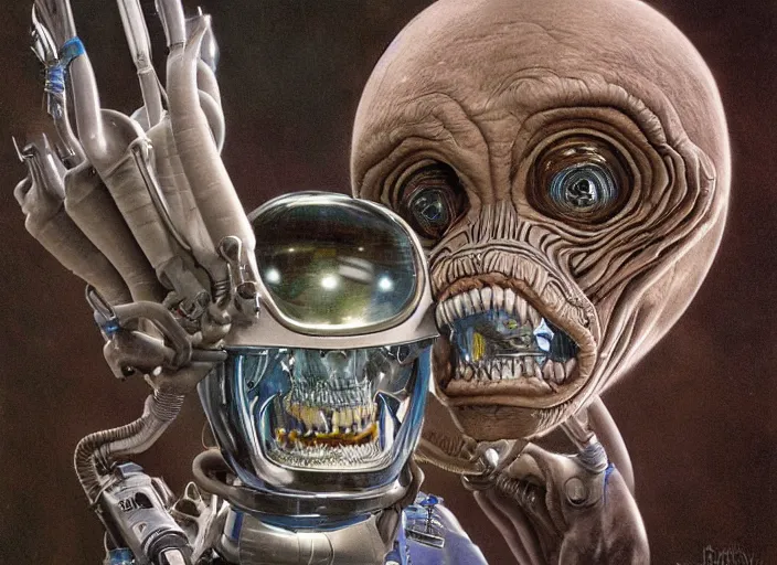 Image similar to a highly detailed alien portrait of a dentist, james gurney, james jean