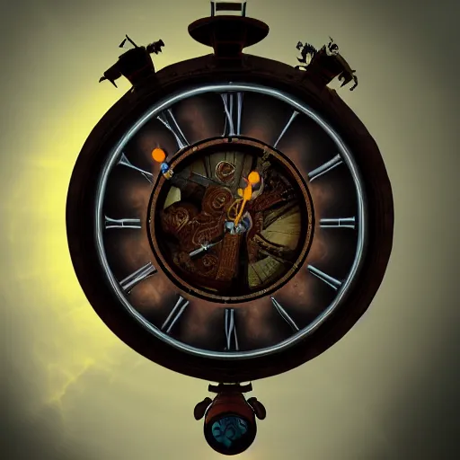 Image similar to clock of past, time of future, artstation