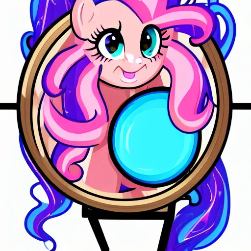 Image similar to Pinkie Pie 💓🐴 trapped inside a crystal ball 🔒🔮 🎨🖌️