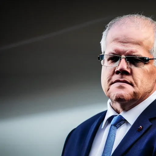 Image similar to ultrarealistic photo of former prime minister scott morrison lurking in the shadows, canon eos r 3, f / 1. 4, iso 2 0 0, 1 / 1 6 0 s, 8 k, raw, unedited, symmetrical balance, in - frame