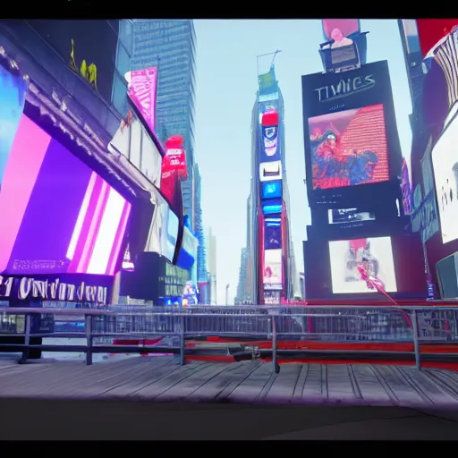 Image similar to still image of times square in the tower of destiny 2, destiny 2, unreal engine 5, screenshot