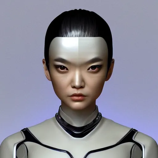 Prompt: symmetry!! an asian female with chrome skin!! very symmetrical face, cybernetic and highly detailed, in the style of vitaly bulgarov, nanogirl!! nanogirl v 2!! zbrushcentral, pinterest, deviantart, artstation _ h 7 5 0