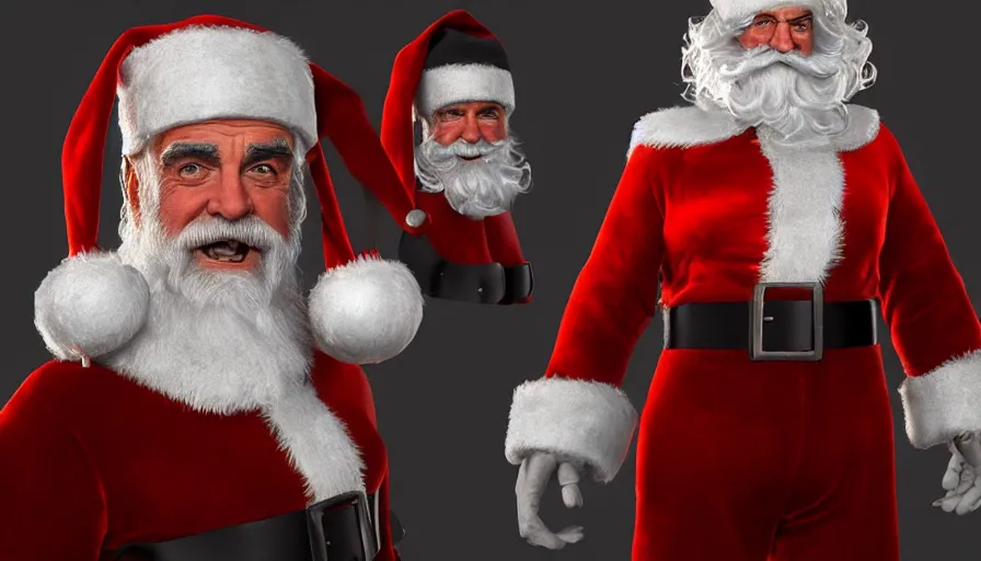 Prompt: Sean Connery as Santa Claus, hyperdetailed, artstation, cgsociety, 8k