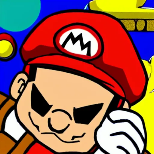 Prompt: mario drawn in the style of dragon ball z