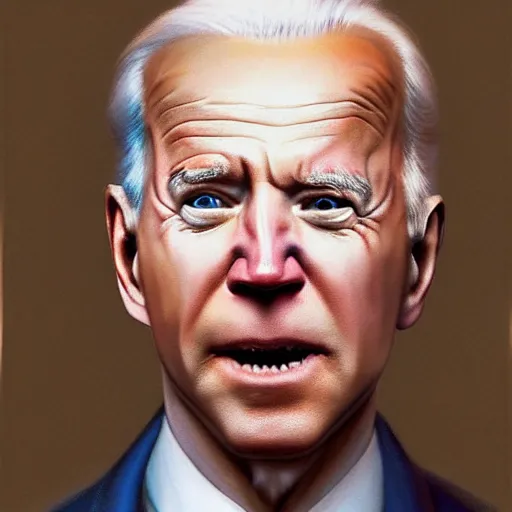 Image similar to hyperrealistic mixed media high resolution painting of Joe Biden Gollum from Lord of the Rings, stunning 3d render inspired art by Jamie Salmon and István Sándorfi and Unreal Engine and Greg Rutkowski, perfect facial symmetry, realistic flesh, dim volumetric lighting, 8k octane beautifully detailed render, full body shot, post-processing, extremely hyper-detailed, intricate, epic composition, highly detailed attributes, highly detailed atmosphere, cinematic lighting, masterpiece, trending on artstation, very very detailed, masterpiece, stunning, flawless completion, lifelike texture, perfection,