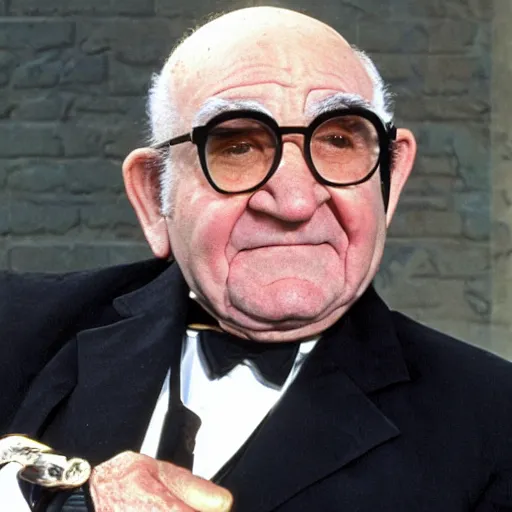 Image similar to ed asner as the batman