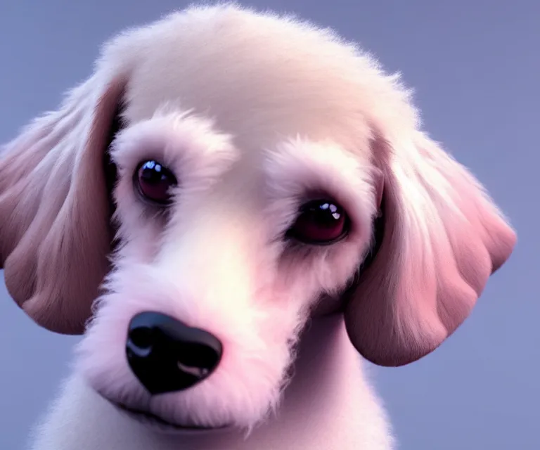 Image similar to high quality 3 d render hyperrealist very cute multipastel very fluffy dachshund, vray, smooth in the background, artstation, ultra detailed, octane render