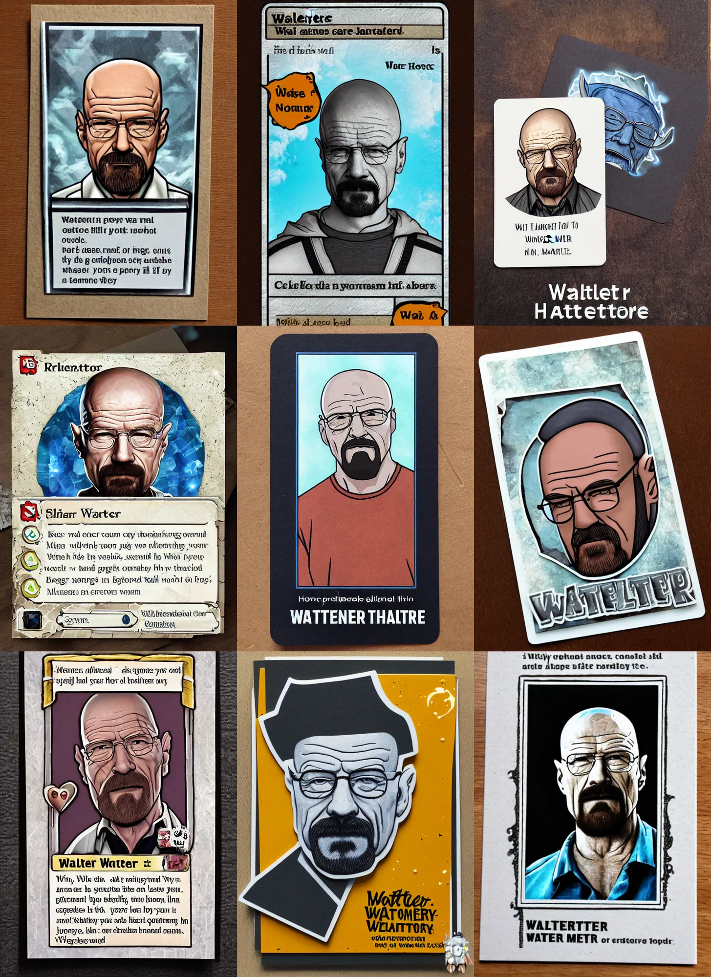 Prompt: Walter white Heartstone card