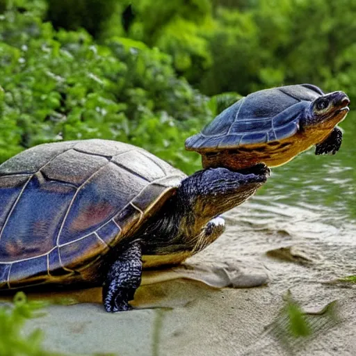 Prompt: badger riding a turtle, hyper realistic, nature photography, 8K HD, HDR, top rated on /r/aww