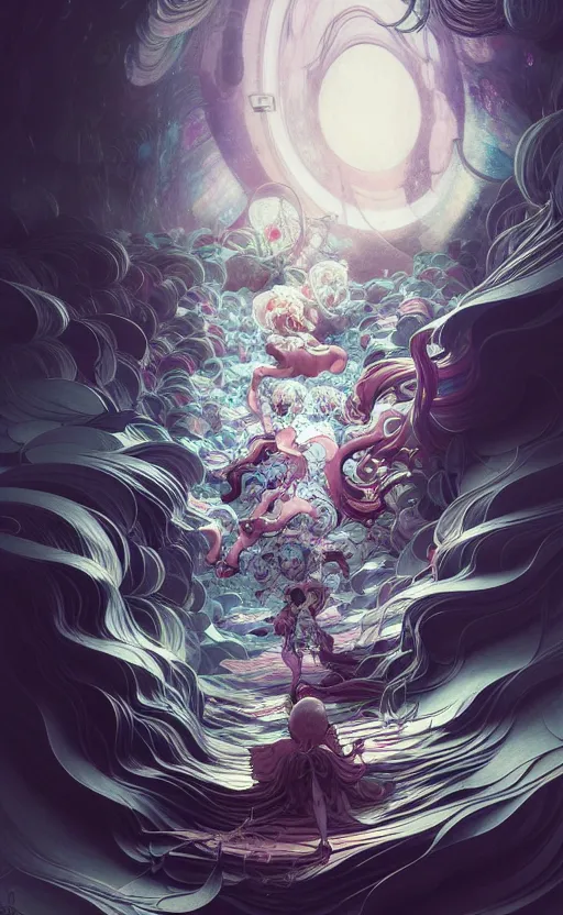 Prompt: a whirlwind of souls rushing inside the metaversegorgeous, intricate, in the style of jin kagetsu, james jean and wlop, valentin serov style, highly detailed, sharp focus, intricate concept art, digital painting, ambient lighting, 4 k, hdt, artstation trending on gsociety, trending on artstationhq, hyper quality