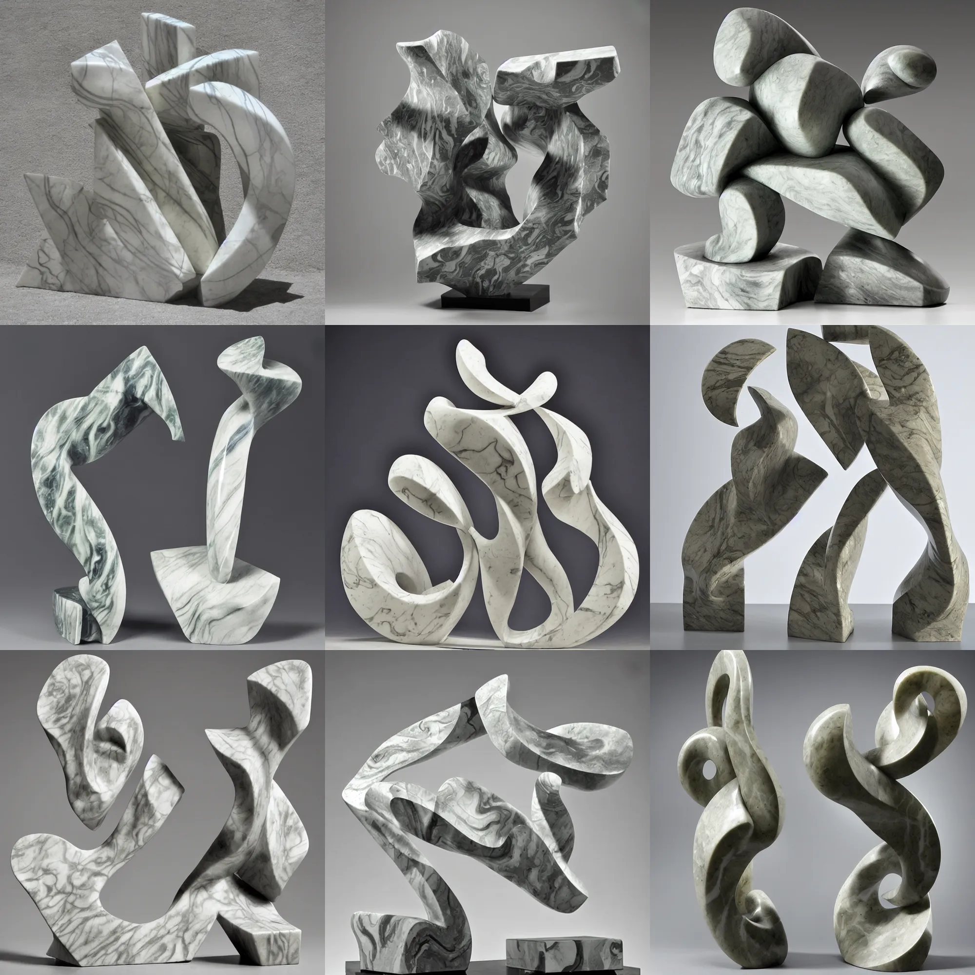 Prompt: intuitive energy, abstract marble sculpture, art by giovanni strazza and stanisław szukalski