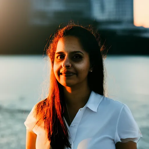 Image similar to of a photo portrait of roberta alves silva, facebook, instagram, sunrise lighting, f 2. 8