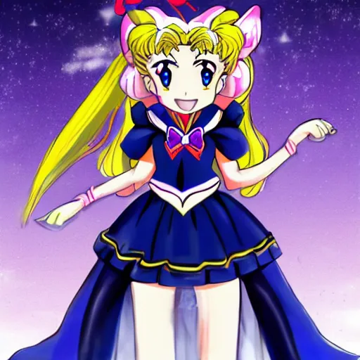 Image similar to a fusion between sailor moon and jeanne dark