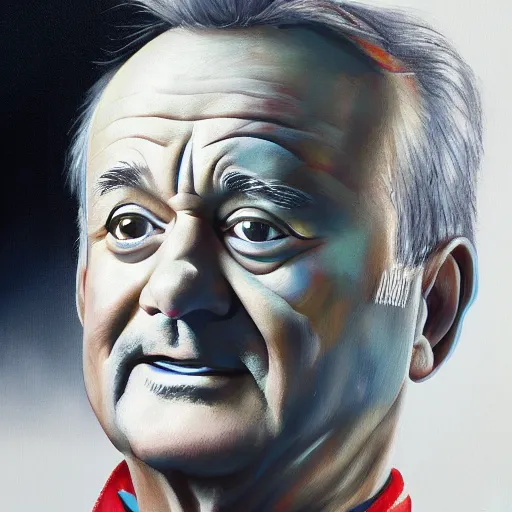 Image similar to close up portrait of bill murray painted by igor sid