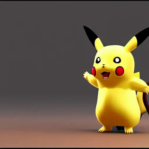 Image similar to a pikachu by studio ghibli, 3 d render, realistic