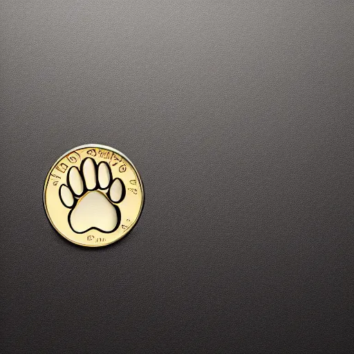 Image similar to Professional logo. Cat paw holding with a coin. Abstract, Pictorial.